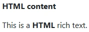 Example of html input in SOP