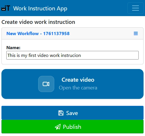 Button create photo work instruction
