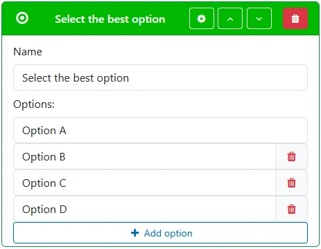 Create radio button field