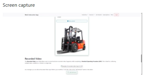 Example of screen-capture input in SOP
