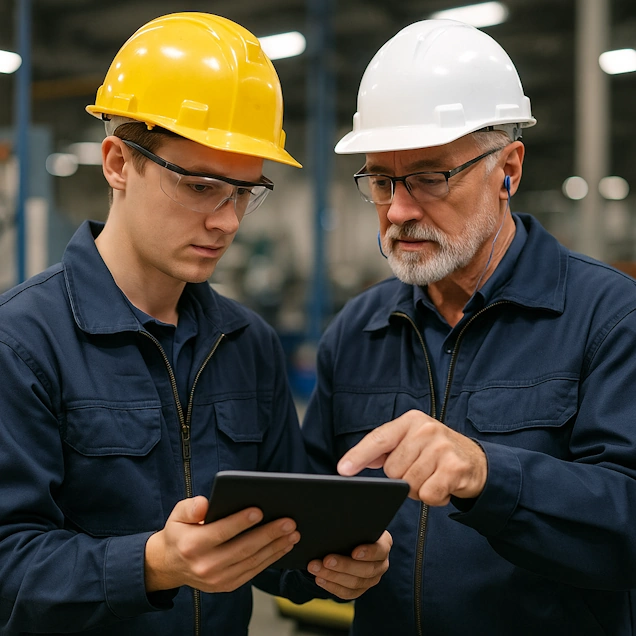 Training new operators with work instruction app