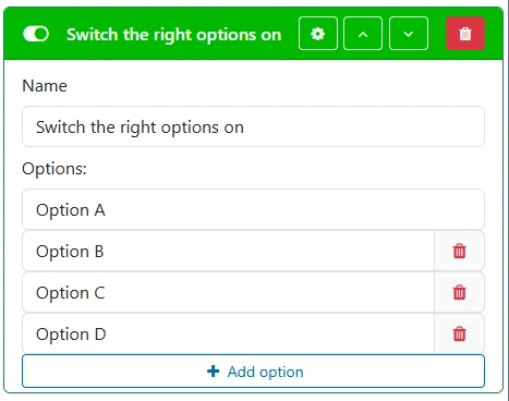 Create switch field